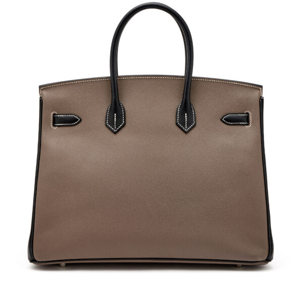 Bi-Color Etain and Black Epsom HSS Birkin 35 Brushed Palladium Hardware - Image 2