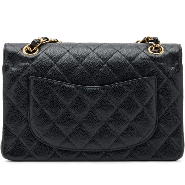 Black Quilted Caviar Small Classic Double Flap Bag Gold Hardware, 2024 - Image 2